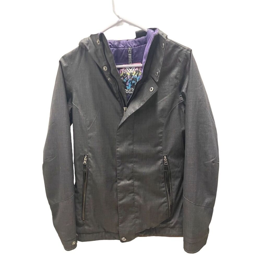 Burton DryRide Women's Ski Snowboard Jacket XS Gray Hooded Winter Coat